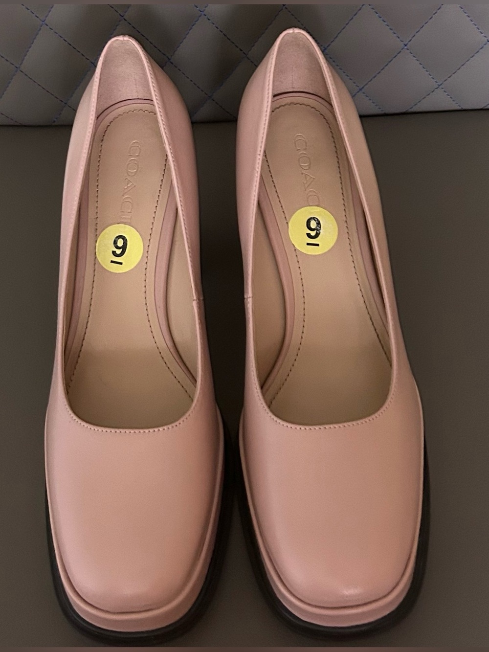 Coach Women's Blush Pink Leather Square-Toe Loafers